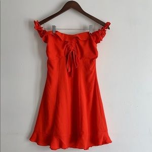 Honey Belle key hole off shoulder mini dress